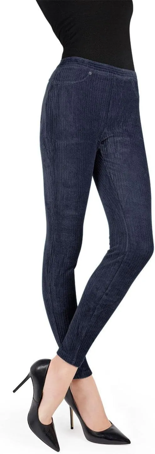 MeMoi Wide-Rib Stretch Corduroy Leggings