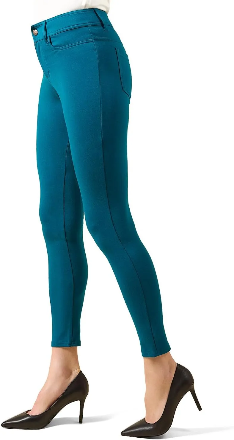 MeMoi Women's Faux Denim Ponte Leggings