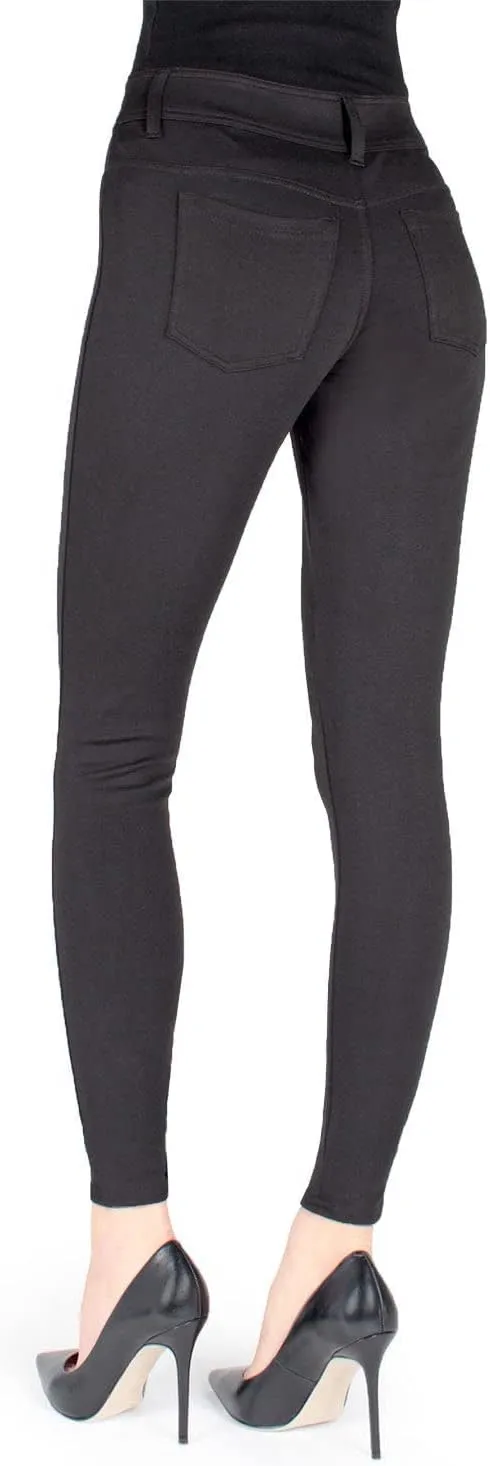 MeMoi Women's Faux Denim Ponte Leggings