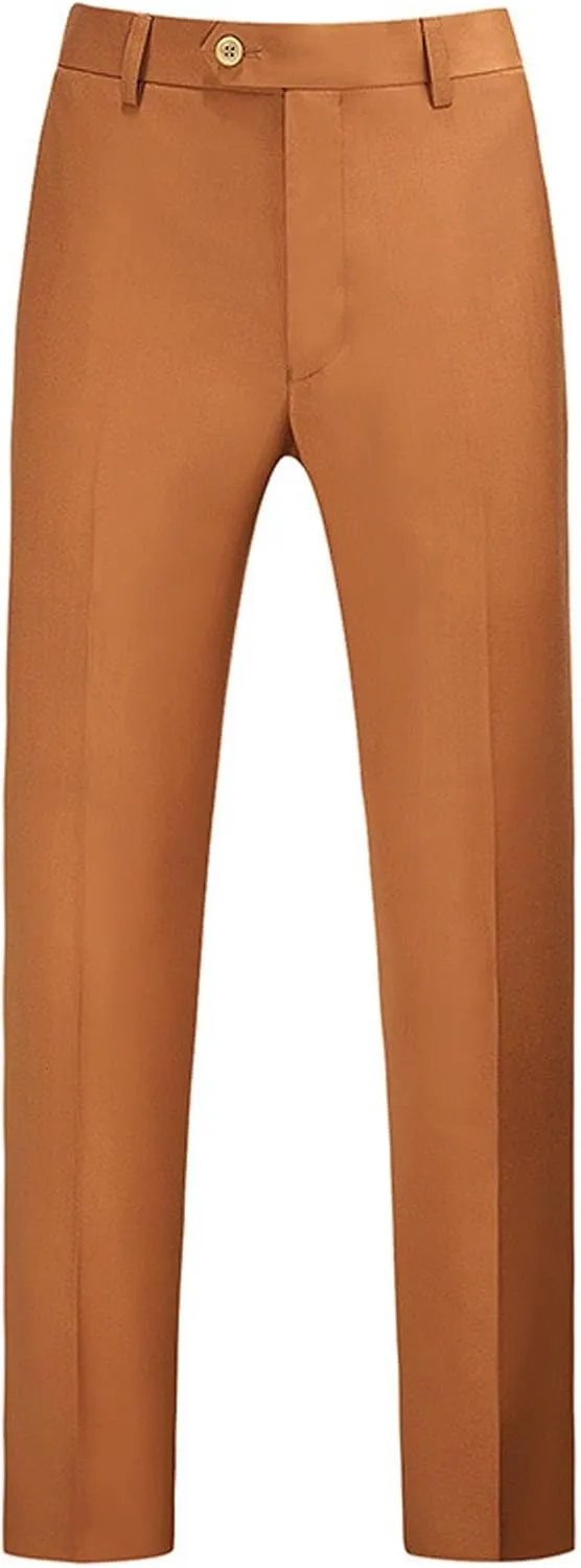 Men's Formal Dress Pants Traveler Stretch Slim Fit Flat-Front Chino Golf Trousers Business Casual Office Work Suit Pants