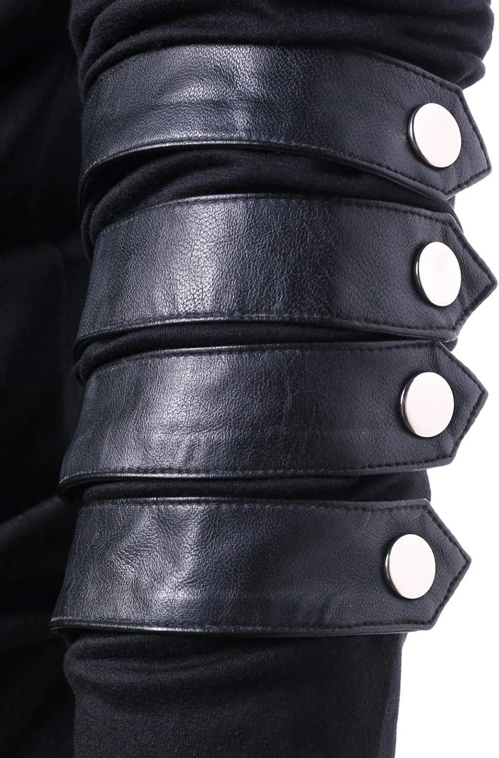 Mens Gothic Lace Up Hoodie Shirts Retro Sweatshirt Vintage Steampunk Hooded Tops Halloween Cosplay Costume