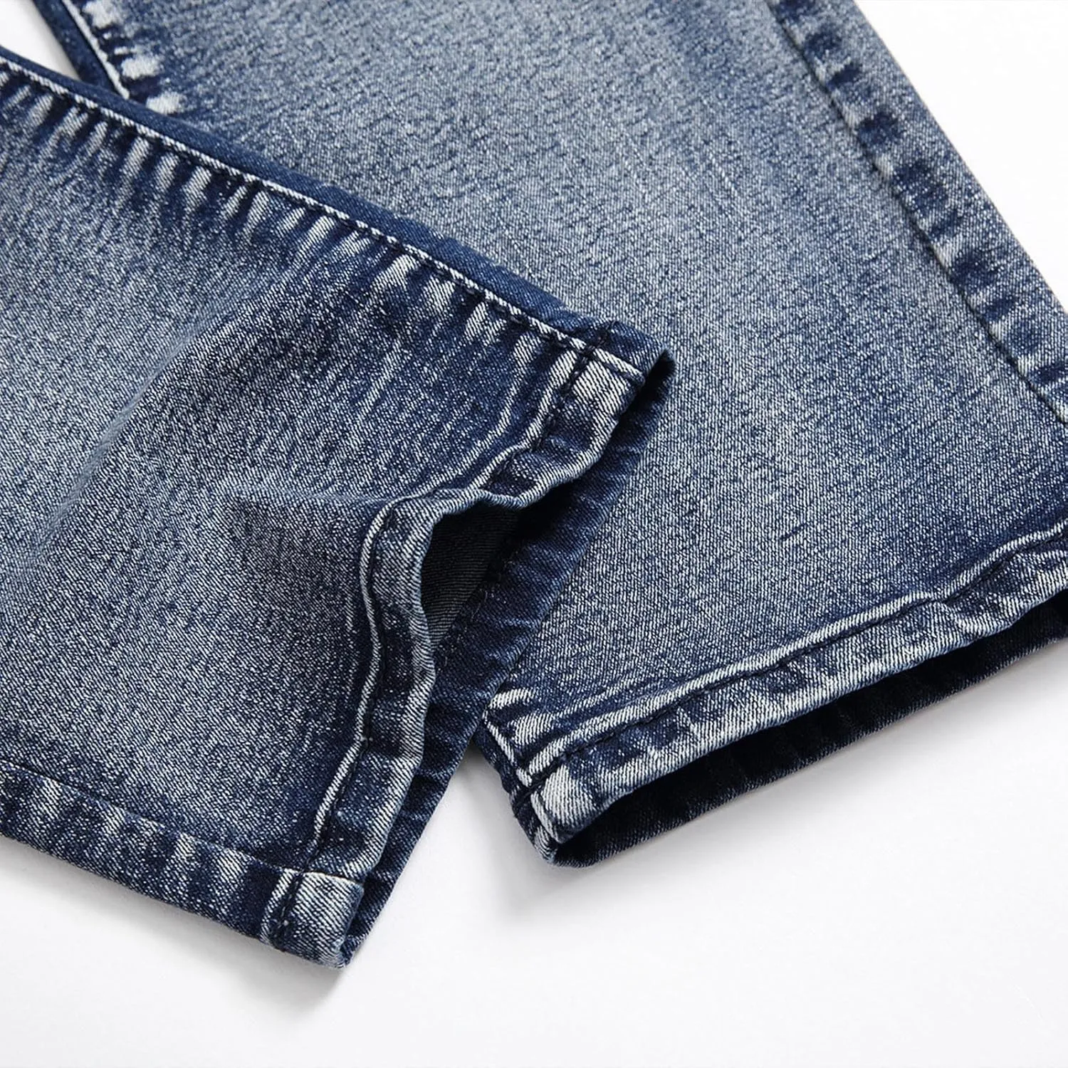 Mens Jeans Skinny-Fit Fashion Ripped Denim Pants Casual Fashion Slacks Stretch Straight Legs Cotton Work Trousers