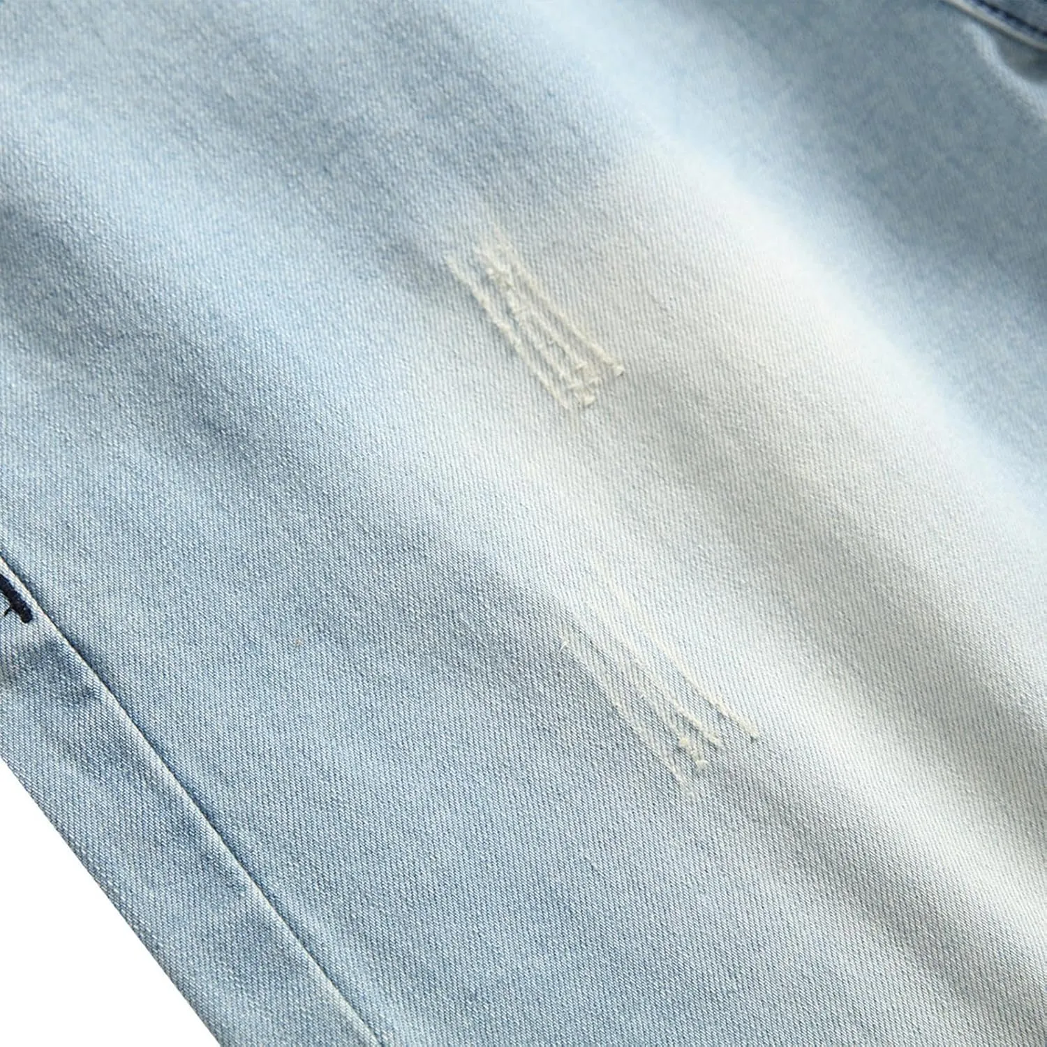 Mens Jeans Skinny-Fit Fashion Ripped Denim Pants Casual Fashion Slacks Stretch Straight Legs Cotton Work Trousers