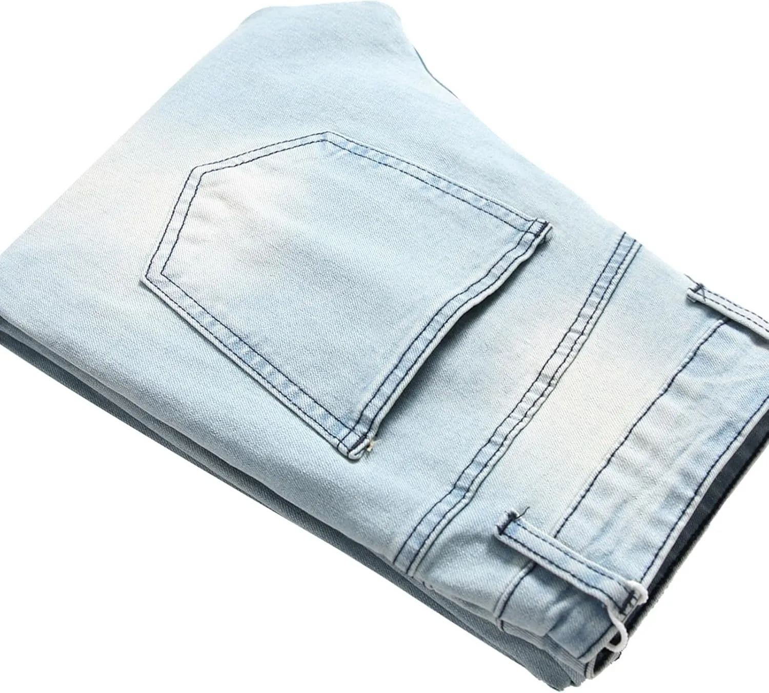 Mens Jeans Skinny-Fit Fashion Ripped Denim Pants Casual Fashion Slacks Stretch Straight Legs Cotton Work Trousers