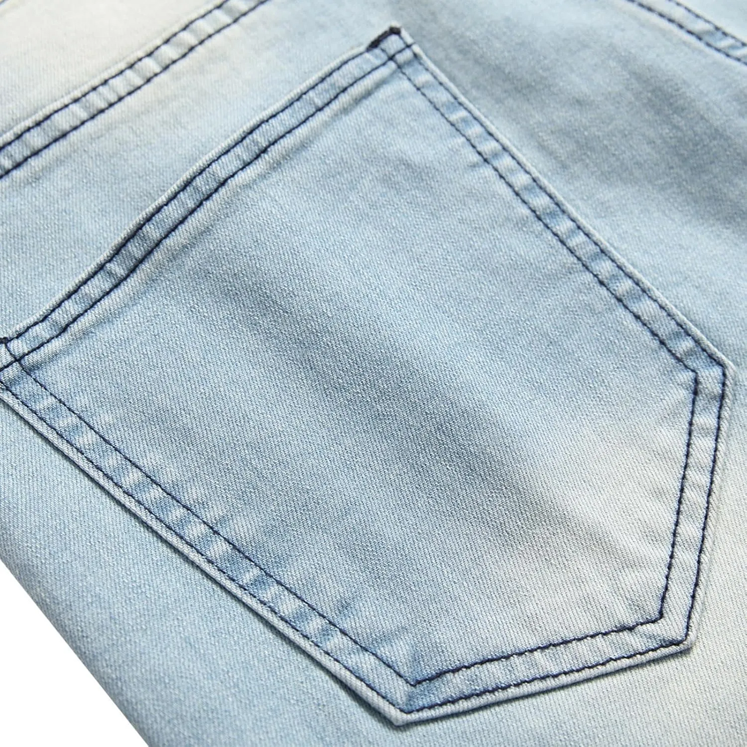 Mens Jeans Skinny-Fit Fashion Ripped Denim Pants Casual Fashion Slacks Stretch Straight Legs Cotton Work Trousers