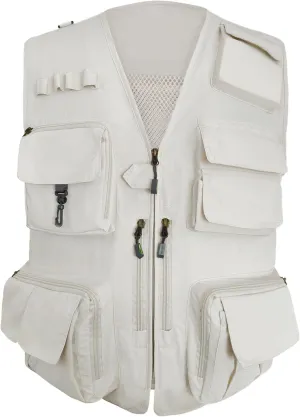Mens Lightweight Safari Travel Fishing Photography Outdoor Work Cargo Vest with Pockets