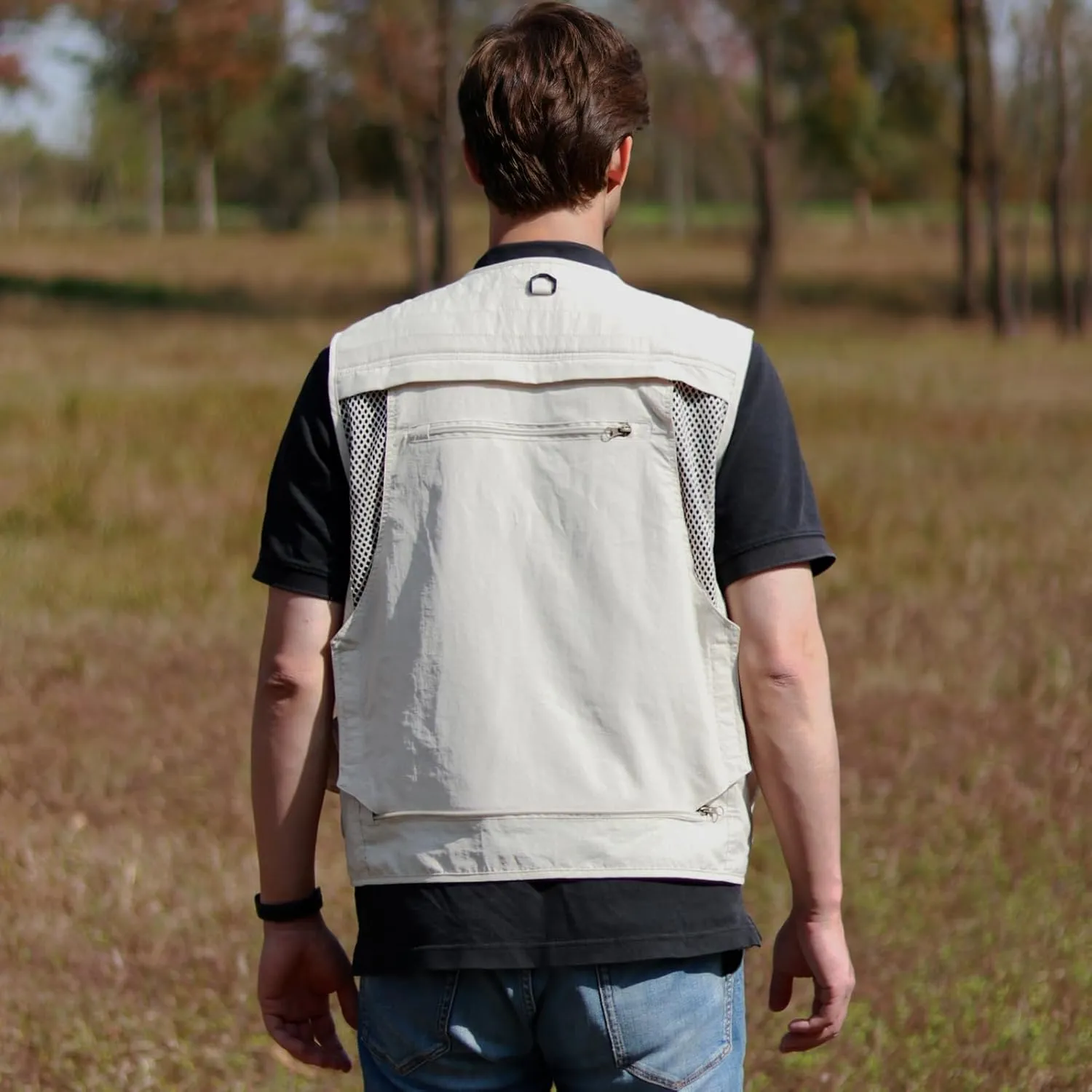 Mens Lightweight Safari Travel Fishing Photography Outdoor Work Cargo Vest with Pockets