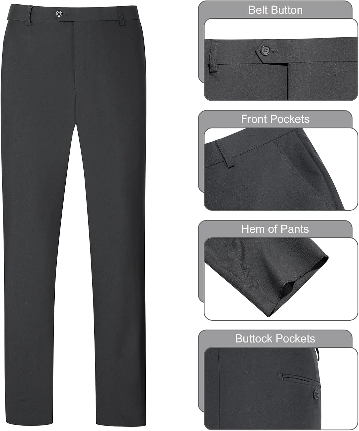 Men's Suit Slim Fit 2 Piece Suits for Men, Two Button Blazer Jacket Pants Set with Tie for Wedding Business Dinner