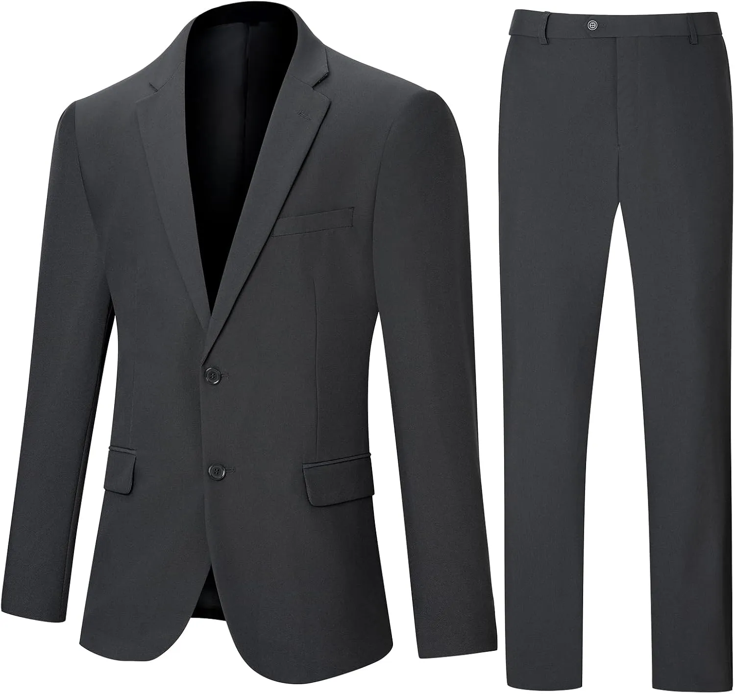 Men's Suit Slim Fit 2 Piece Suits for Men, Two Button Blazer Jacket Pants Set with Tie for Wedding Business Dinner