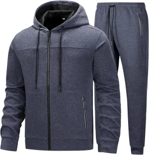 Mens Tracksuit 2 Piece Set Casual Sweatsuits Full Zip Track Suits Jogging Athletic Suit Sets