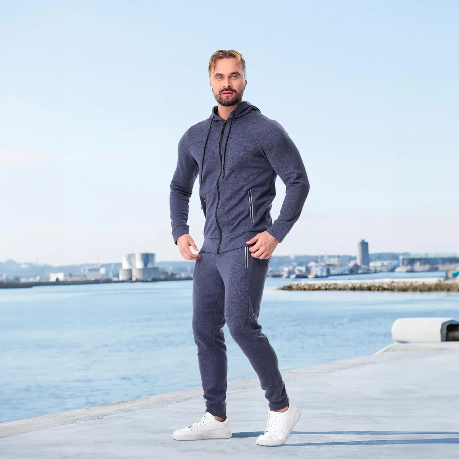 Mens Tracksuit 2 Piece Set Casual Sweatsuits Full Zip Track Suits Jogging Athletic Suit Sets