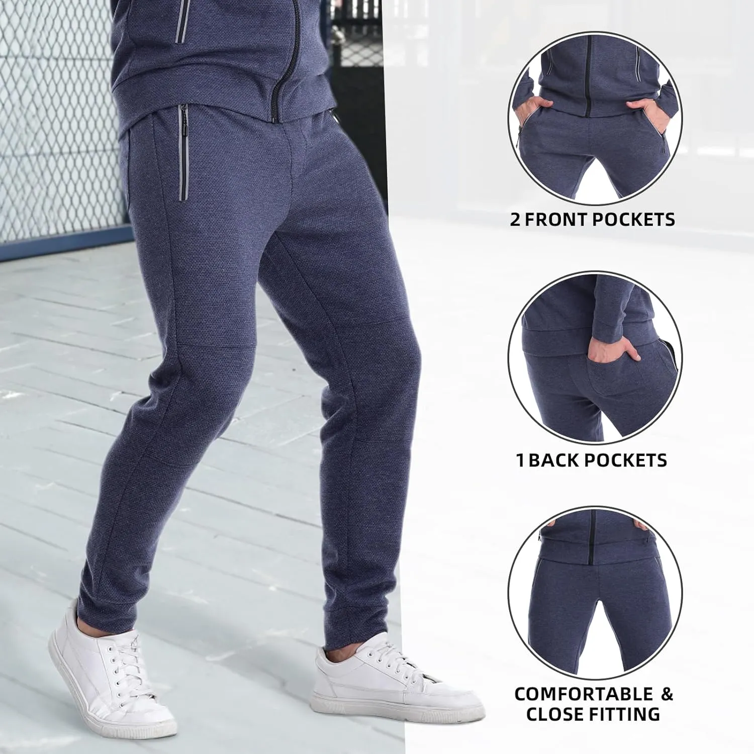 Mens Tracksuit 2 Piece Set Casual Sweatsuits Full Zip Track Suits Jogging Athletic Suit Sets
