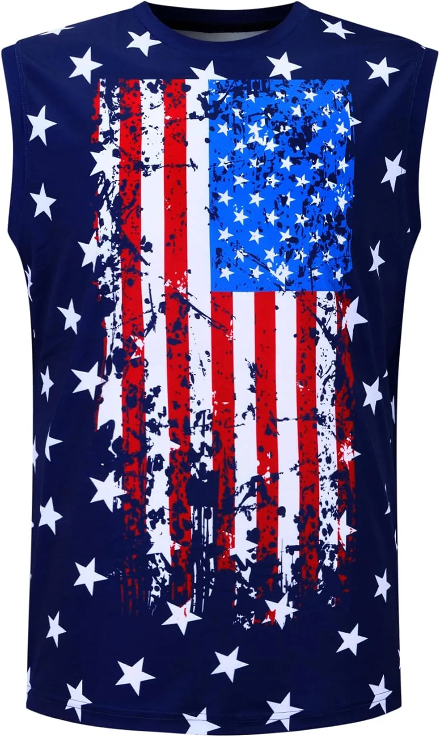 Mens USA Flag Stars and Stripes 4th of July Tank Tops Retro Muscle 1776 Sleeveless Shirt