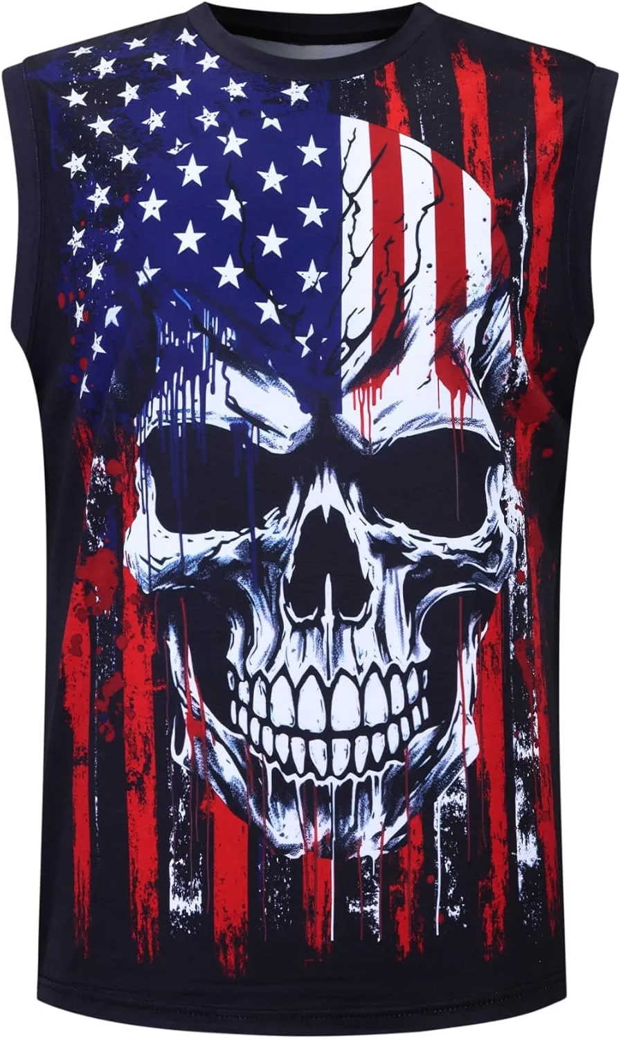 Mens USA Flag Stars and Stripes 4th of July Tank Tops Retro Muscle 1776 Sleeveless Shirt
