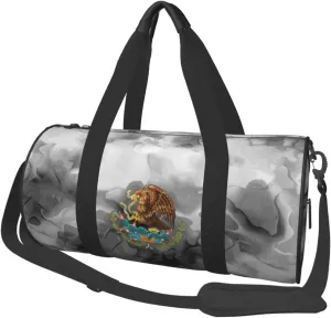 Mexican Eagle Flag Convertible Garment Bag with Shoulder Strap, Carry on Garment Duffel Bag for Men Women - Rolling Foldable for Travel Luggage Bags (Black)