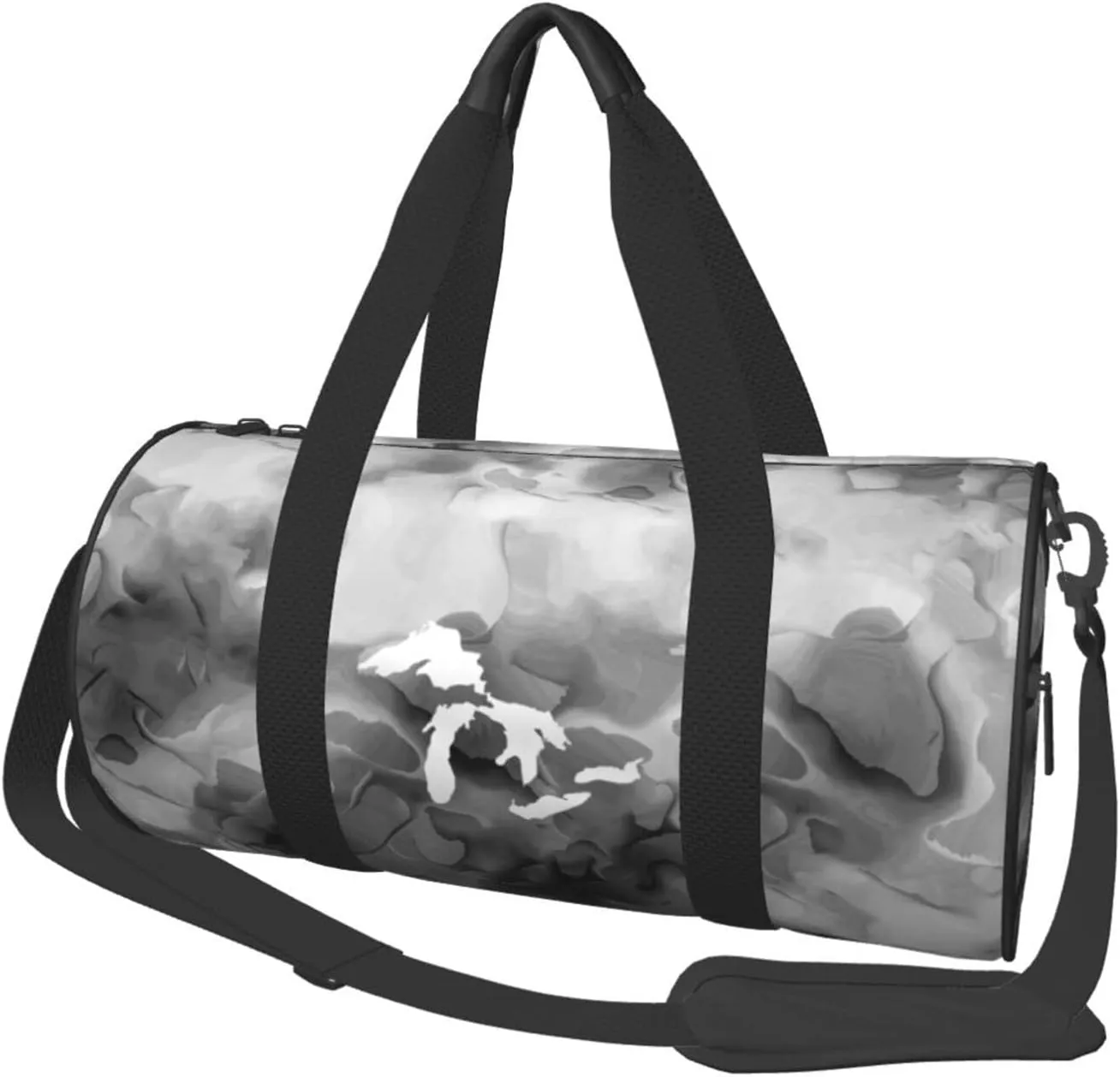 Michigan Great Lakes State Map Convertible Garment Bag with Shoulder Strap, Carry on Garment Duffel Bag for Men Women - Rolling Foldable for Travel Luggage Bags (Black)