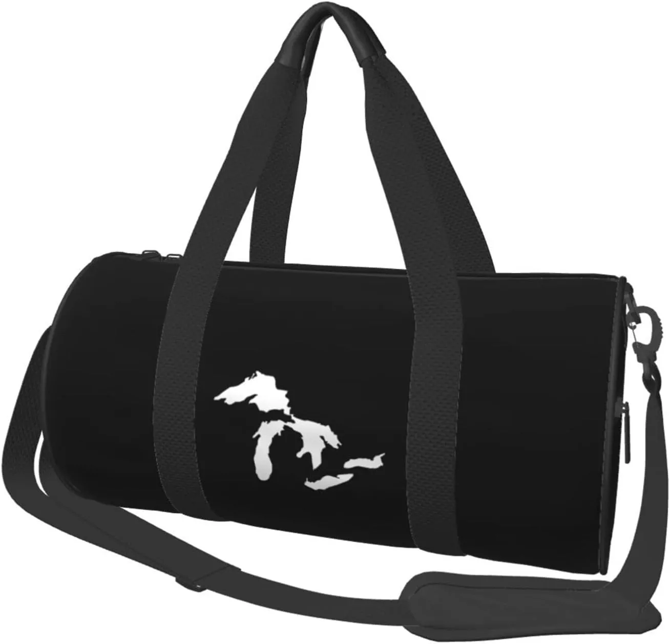 Michigan Great Lakes State Map Convertible Garment Bag with Shoulder Strap, Carry on Garment Duffel Bag for Men Women - Rolling Foldable for Travel Luggage Bags (Black)