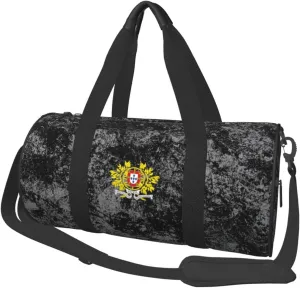 Military coat of arms of Portugal Convertible Garment Bag with Shoulder Strap, Carry on Garment Duffel Bag for Men Women - Rolling Foldable for Travel Luggage Bags (Black)
