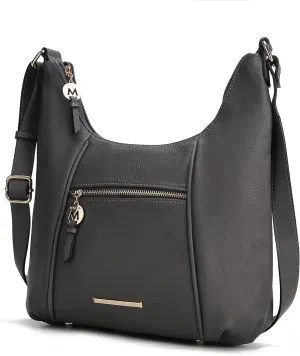 MKF Collection Crossbody Bag for Women  PU Leather Hobo Handbag  Designer Side Messenger Purse, Shoulder Crossover