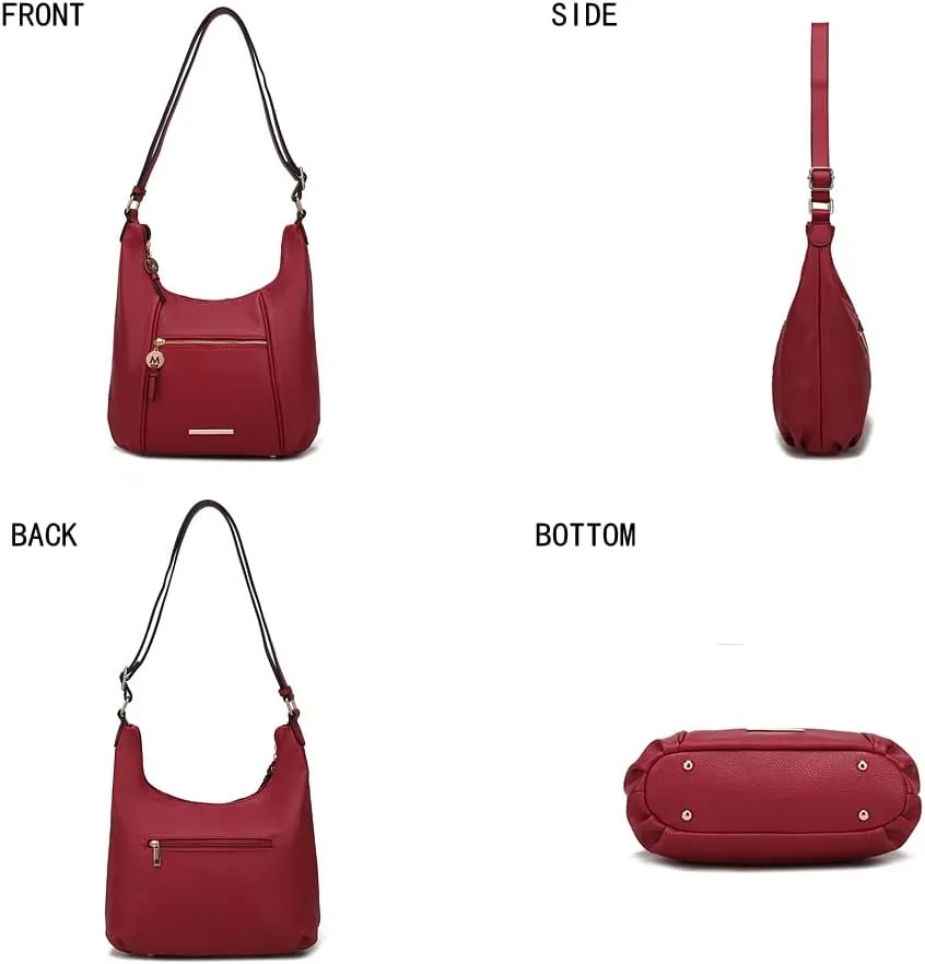 MKF Collection Crossbody Bag for Women  PU Leather Hobo Handbag  Designer Side Messenger Purse, Shoulder Crossover