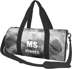 Ms Gets On My Nerves Multiple Sclerosis Convertible Garment Bag with Shoulder Strap, Carry on Garment Duffel Bag for Men Women - Rolling Foldable for Travel Luggage Bags (Black)