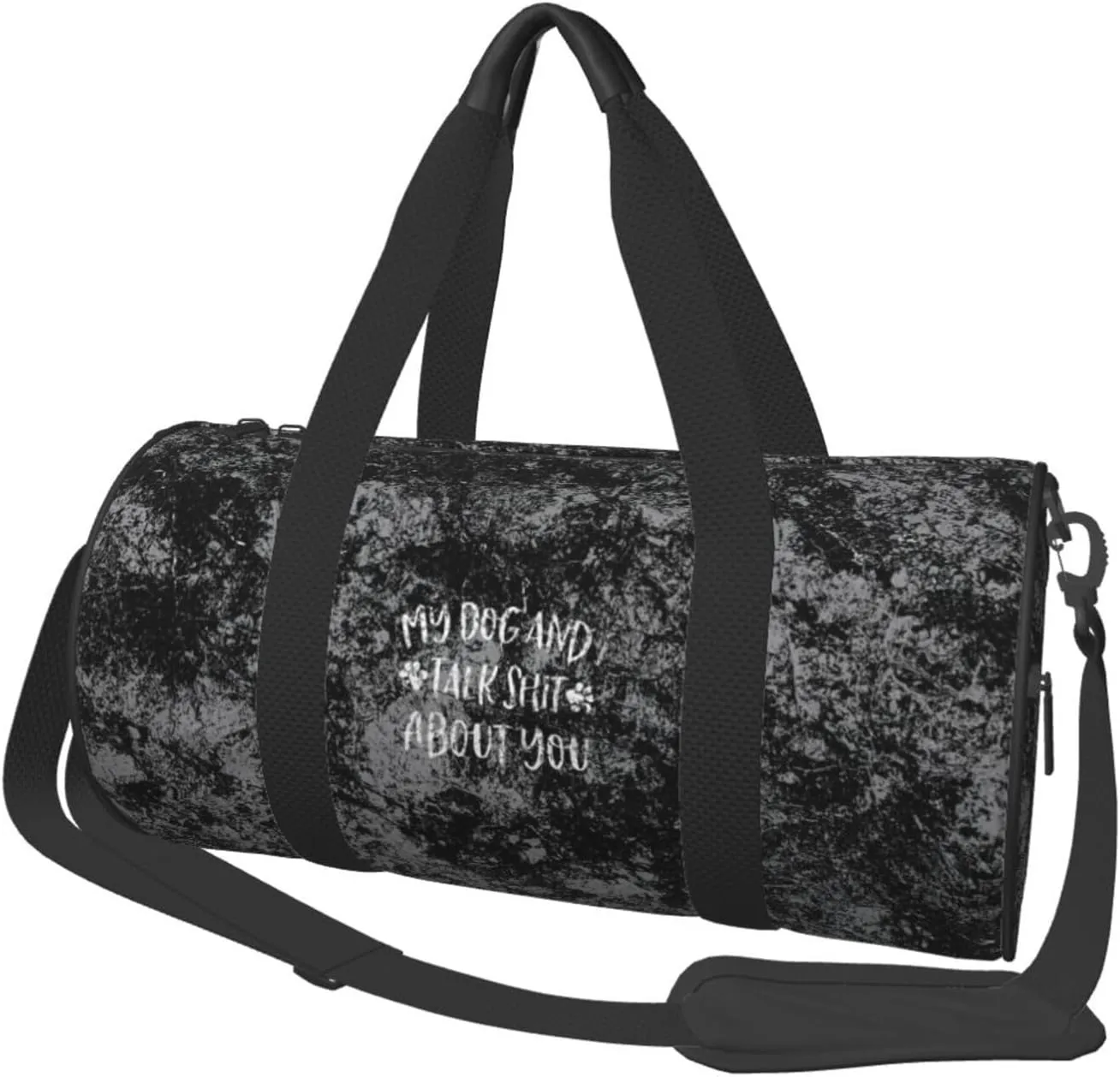 My Dog and I Talk Shit About You Convertible Garment Bag with Shoulder Strap, Carry on Garment Duffel Bag for Men Women - Rolling Foldable for Travel Luggage Bags (Black)