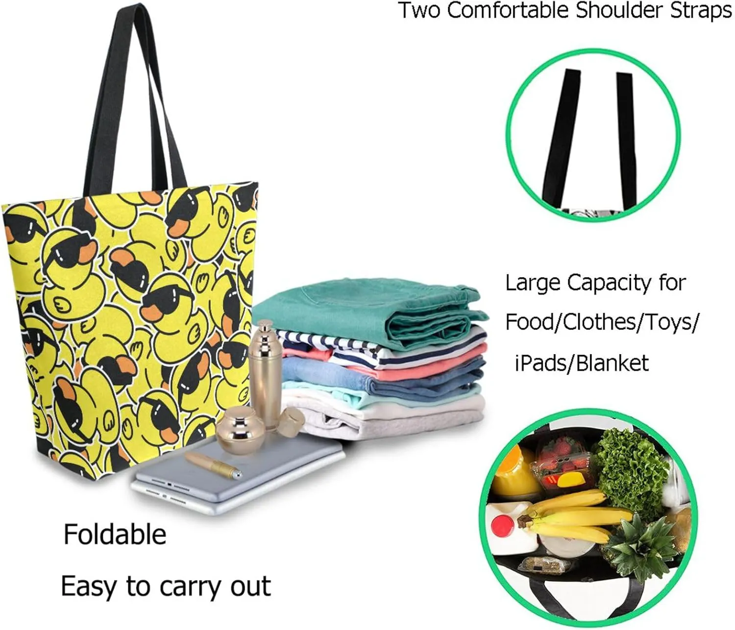Naanle Cute Pattern Print Big Hand Bag Extra Large Shoulder Tote Bag for Beach Travel Weekender Gym Grocery Shopping