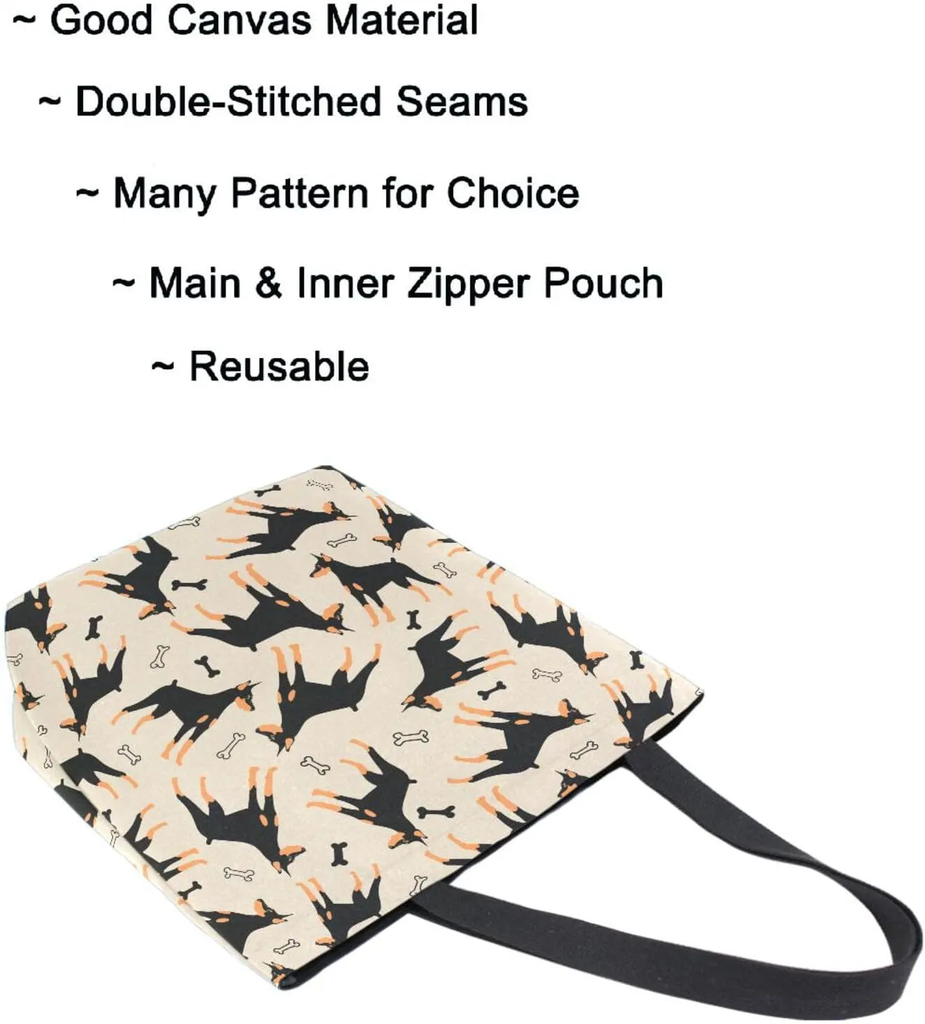 Naanle Cute Pattern Print Big Hand Bag Extra Large Shoulder Tote Bag for Beach Travel Weekender Gym Grocery Shopping