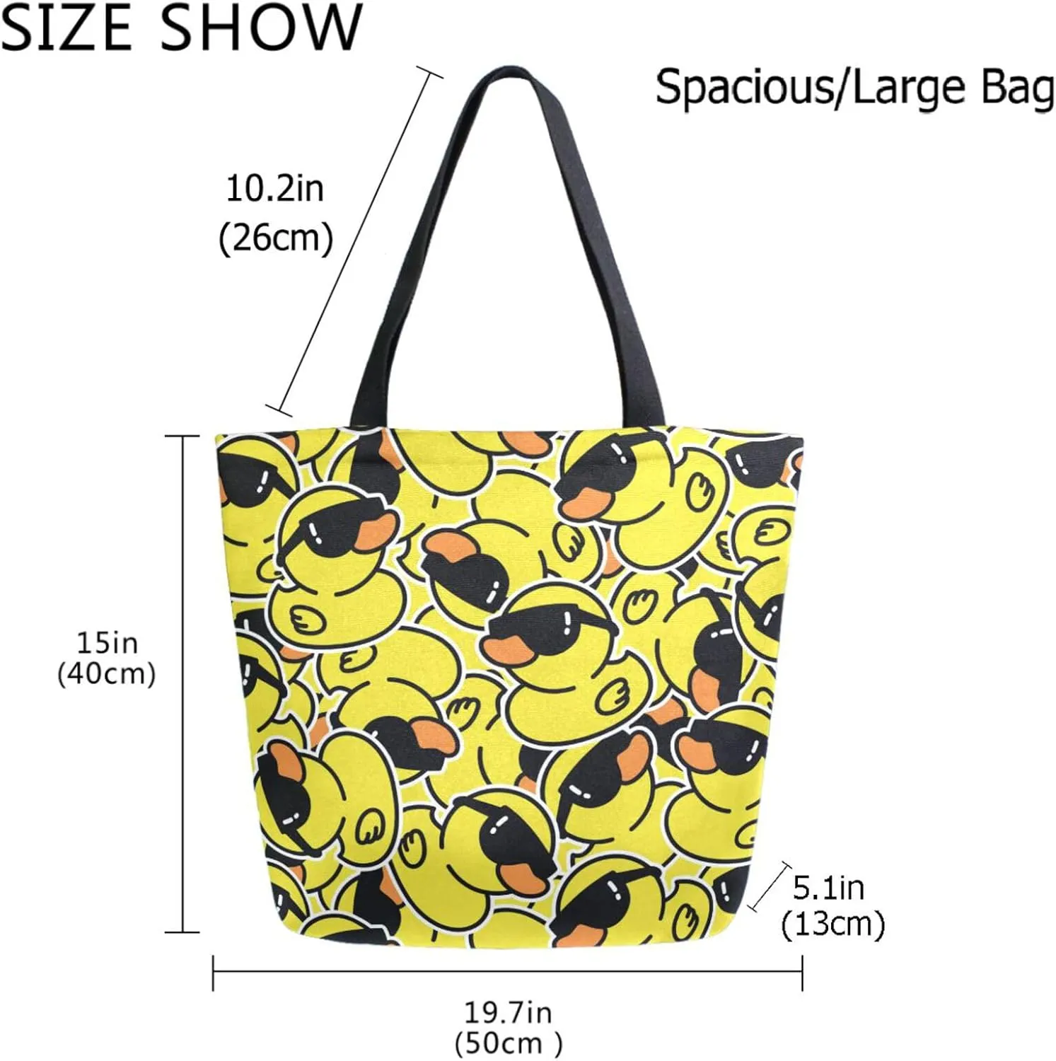 Naanle Cute Pattern Print Big Hand Bag Extra Large Shoulder Tote Bag for Beach Travel Weekender Gym Grocery Shopping