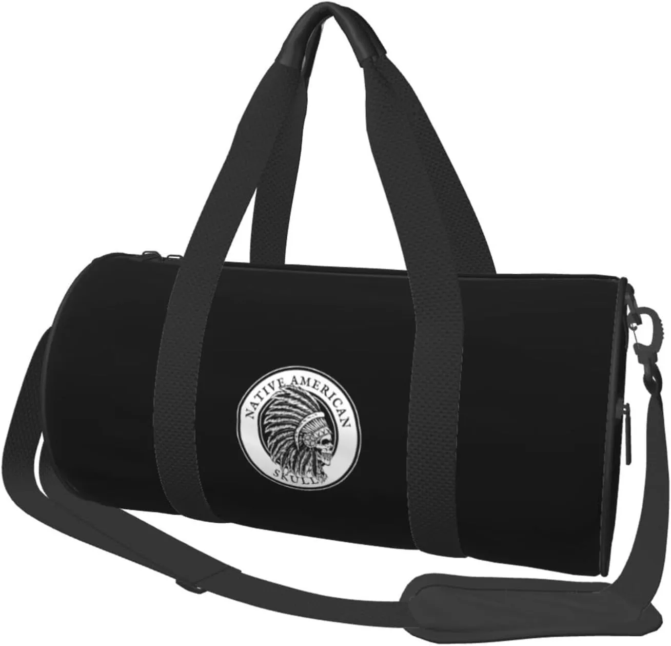 Native American Skull Convertible Garment Bag with Shoulder Strap, Carry on Garment Duffel Bag for Men Women - Rolling Foldable for Travel Luggage Bags (Black)