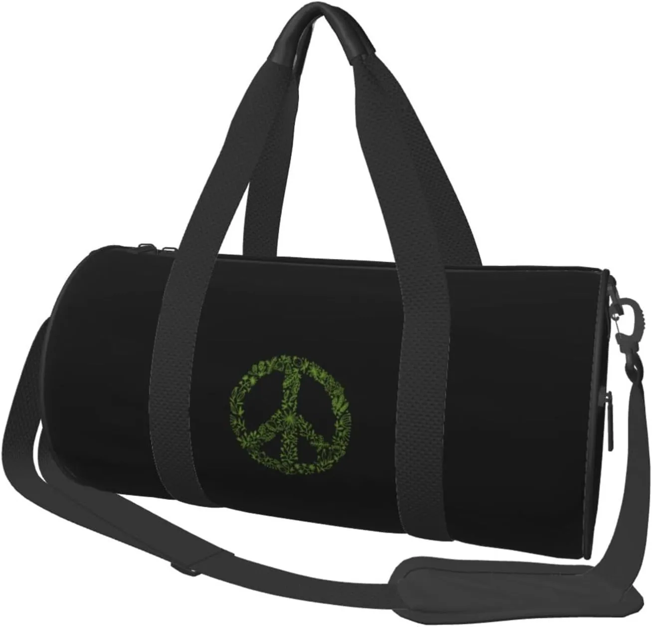 Nature Peace Sign Convertible Garment Bag with Shoulder Strap, Carry on Garment Duffel Bag for Men Women - Rolling Foldable for Travel Luggage Bags (Black)
