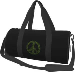 Nature Peace Sign Convertible Garment Bag with Shoulder Strap, Carry on Garment Duffel Bag for Men Women - Rolling Foldable for Travel Luggage Bags (Black)