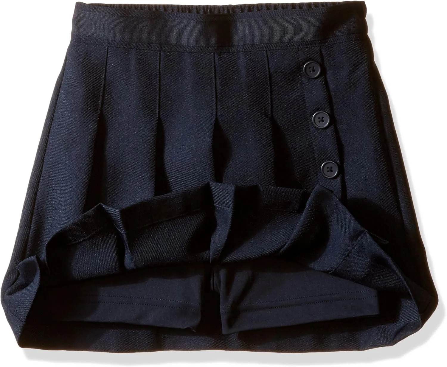 Nautica Girls' School Uniform Pleated Pull-on Scooter Skirt with Undershorts, Knit Waistband