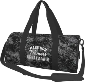 Needs Farmers Flag Make Farmers Great Again Convertible Garment Bag with Shoulder Strap, Carry on Garment Duffel Bag for Men Women - Rolling Foldable for Travel Luggage Bags (Black)