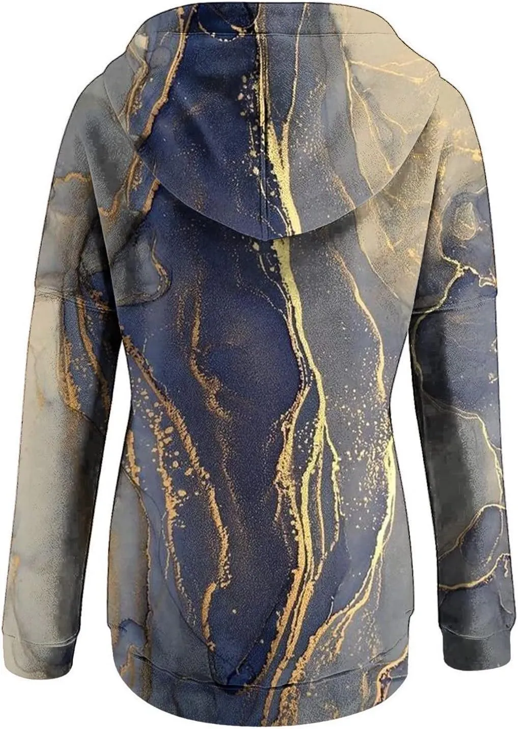 nerohusy Women Casual Button Pullover Sweatshirt V Neck Hoodies Oversized Hooded Tops with Pockets Tie Dye Long Sleeve