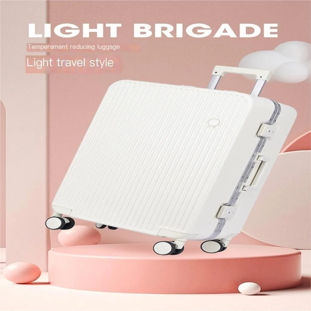 New Suitcase Aluminum Frame Hard Shell Suitcase Suitcase 20 Inch Boarding Case Long and Short Distance Trolley Case Suitcases (Size:20inch)
