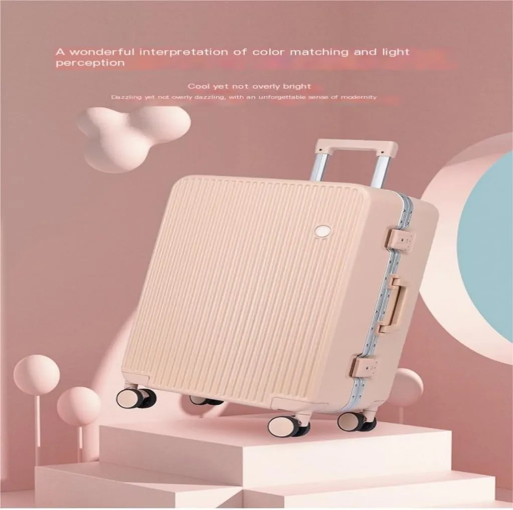 New Suitcase Aluminum Frame Hard Shell Suitcase Suitcase 20 Inch Boarding Case Long and Short Distance Trolley Case Suitcases (Size:20inch)