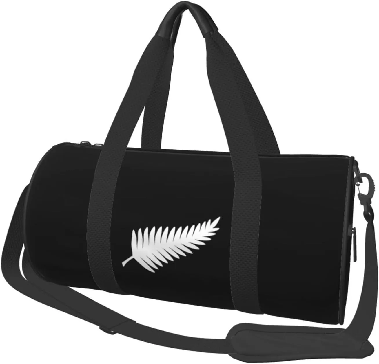 New Zealand Maori Fern Convertible Garment Bag with Shoulder Strap, Carry on Garment Duffel Bag for Men Women - Rolling Foldable for Travel Luggage Bags (Black)