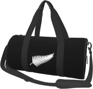 New Zealand Maori Fern Convertible Garment Bag with Shoulder Strap, Carry on Garment Duffel Bag for Men Women - Rolling Foldable for Travel Luggage Bags (Black)