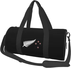 New Zealand Maori Fern Convertible Garment Bag with Shoulder Strap, Carry on Garment Duffel Bag for Men Women - Rolling Foldable for Travel Luggage Bags (Black)