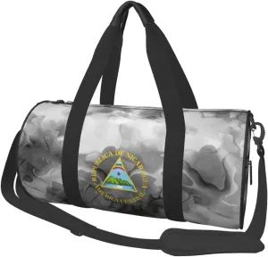 Nicaragua National Emblem Convertible Garment Bag with Shoulder Strap, Carry on Garment Duffel Bag for Men Women - Rolling Foldable for Travel Luggage Bags (Black)