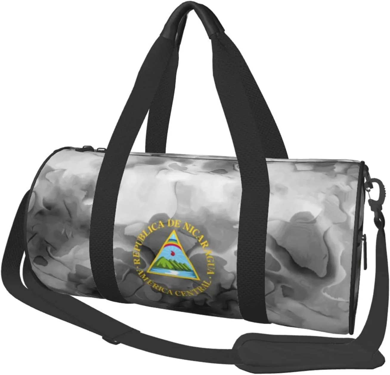 Nicaragua National Emblem Convertible Garment Bag with Shoulder Strap, Carry on Garment Duffel Bag for Men Women - Rolling Foldable for Travel Luggage Bags (Black)