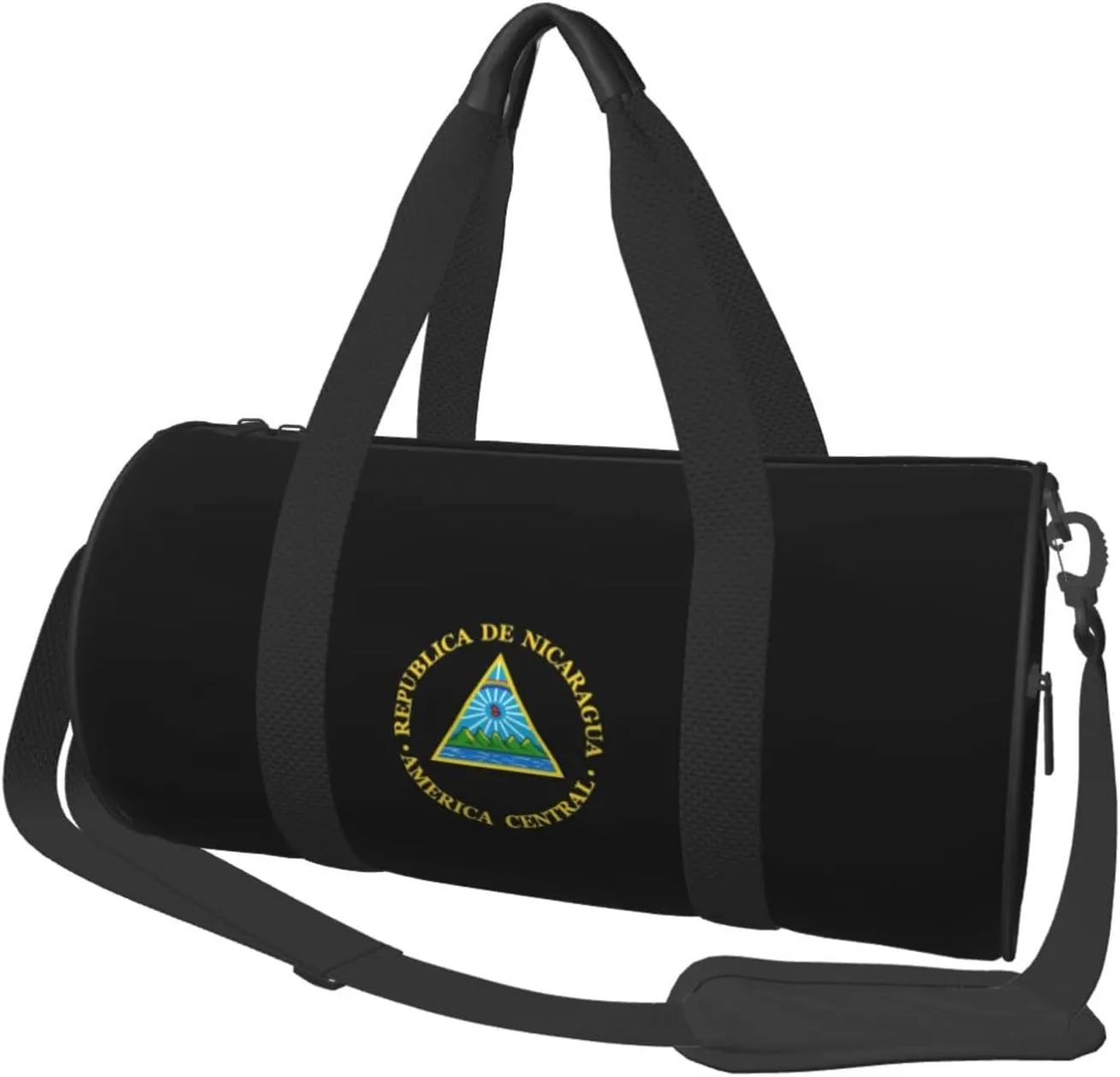 Nicaragua National Emblem Convertible Garment Bag with Shoulder Strap, Carry on Garment Duffel Bag for Men Women - Rolling Foldable for Travel Luggage Bags (Black)