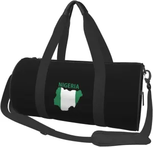 Nigeria Map Flag Convertible Garment Bag with Shoulder Strap, Carry on Garment Duffel Bag for Men Women - Rolling Foldable for Travel Luggage Bags (Black)