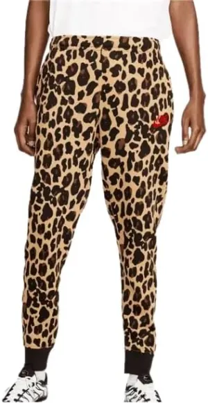 Nike Men's Sportswear Club Fleece Leopard Print Tapered Joggers (FB9046-722) - X-Large