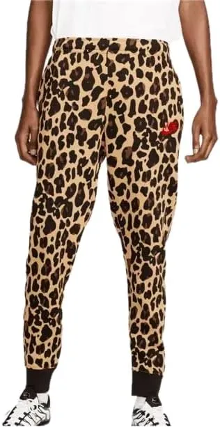Nike Men's Sportswear Club Fleece Leopard Print Tapered Joggers (FB9046-722) - X-Large