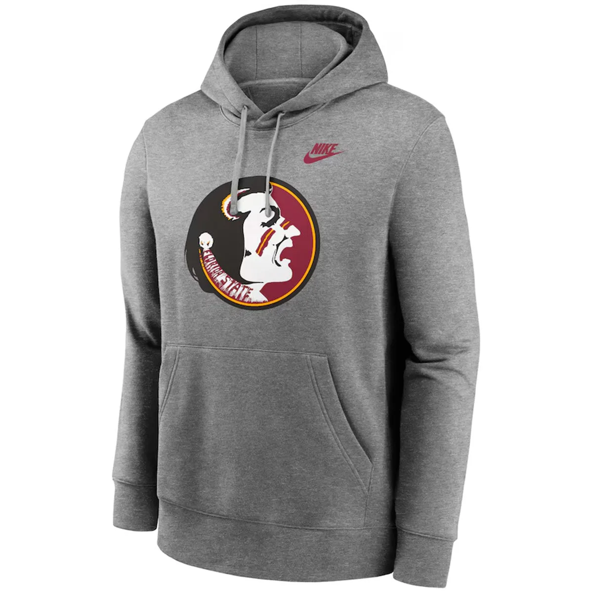 Nike Men's Vault Seminole Logo Legacy Club Fleece Hood - Dark Grey Heather