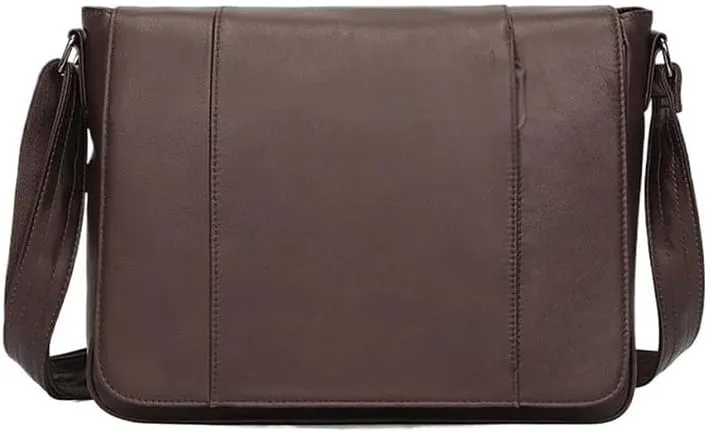 Nordic Men's Genuine Leather Messenger Bag Cowhide Messenger Bag Shoulder Bag for Office Commute