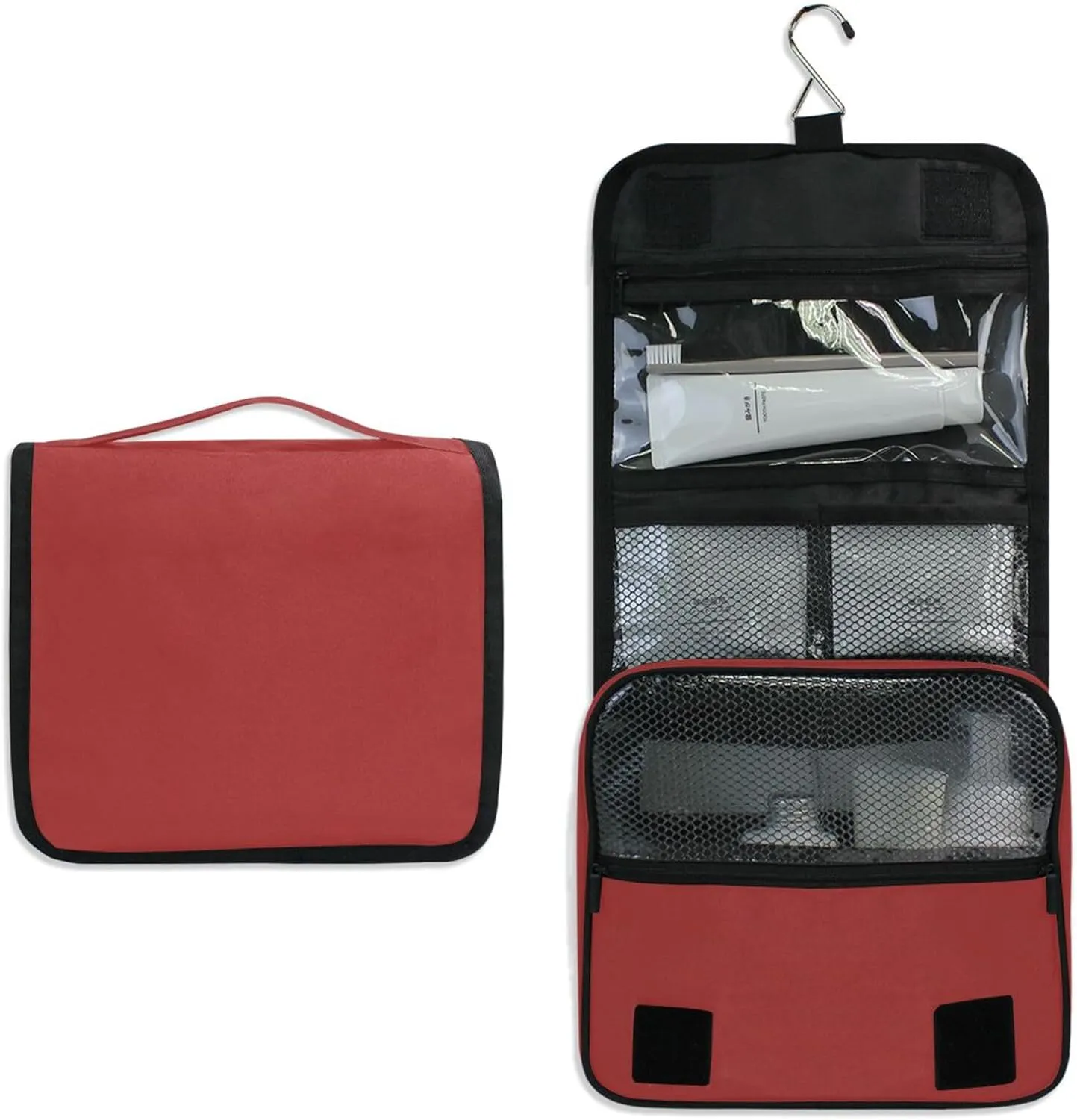 ODAWA Brown Toiletry Bag Hanging Cosmetic Toiletry Bag Portable Toiletry Travel Organizer Bag
