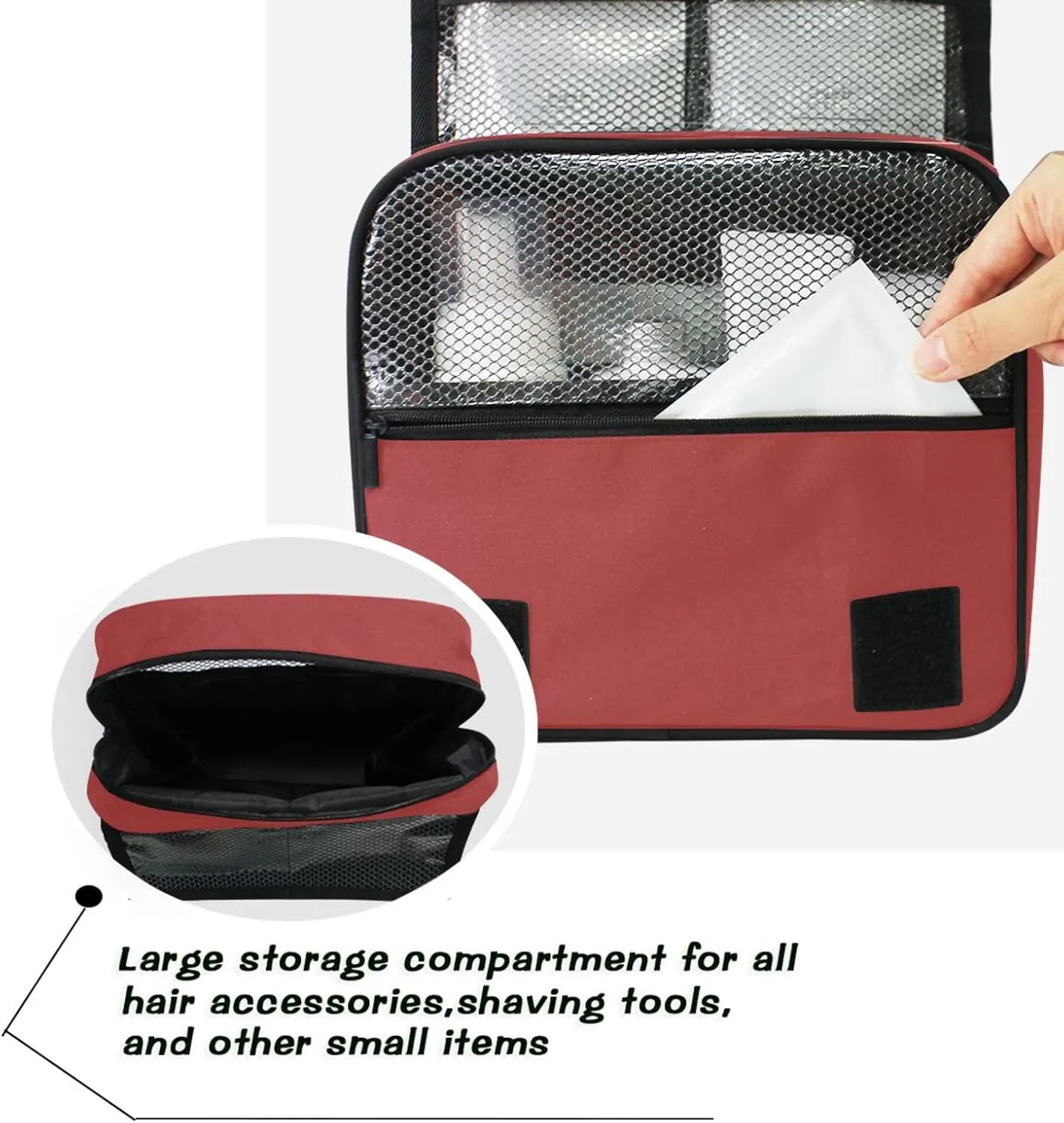 ODAWA Brown Toiletry Bag Hanging Cosmetic Toiletry Bag Portable Toiletry Travel Organizer Bag